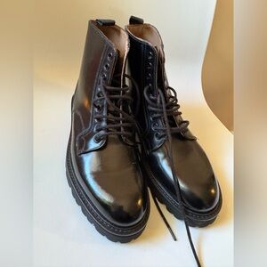 Ted Baker black leather biker boots size 9